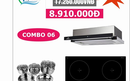 Combo 06 - Bếp từ  + Hút Mùi BAUER + Bộ nồi  Fivestar giá cực sốc